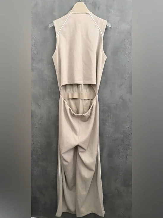 SPANX AIRESSENTIALS PIQUE SLEEVELESS MOCKNECK JUMPSUIT L B3360 - Picture 7 of 8